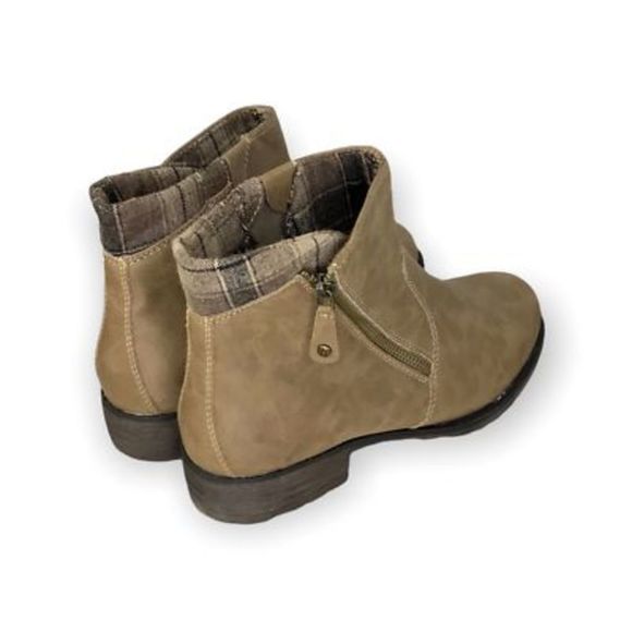 Sporto Womens Halley Ankle Boots Brown Plaid Lined Block Heels Zip  8.5 M New - Picture 7 of 11